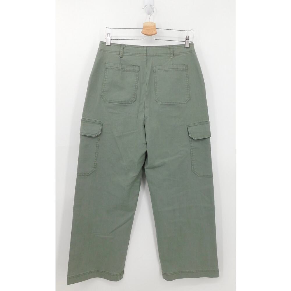 Z Supply Women's Green High Waist Twill Cotton Ankle Noah Cargo Pant Size Large - Picture 3 of 6
